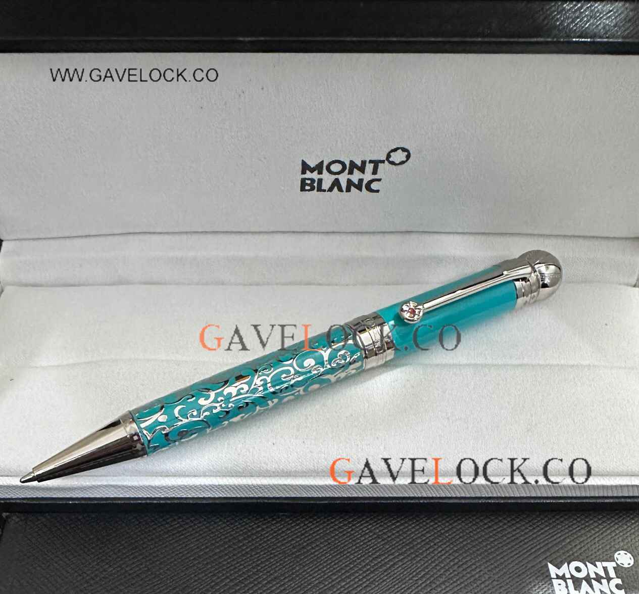 Copy Mont Blanc Joseph Ii Limited Edition Sky Blue-Silver Ballpoint Pen